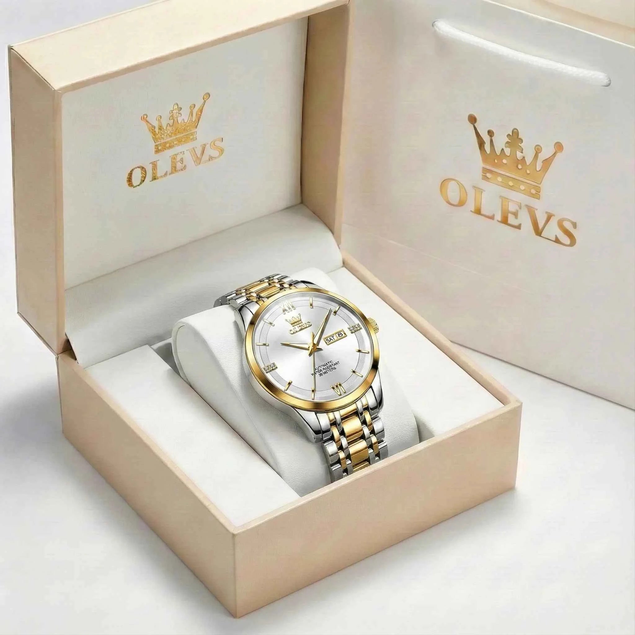 "The Executive" Classic Automatic Watch | Day-Date & Flat Crystal