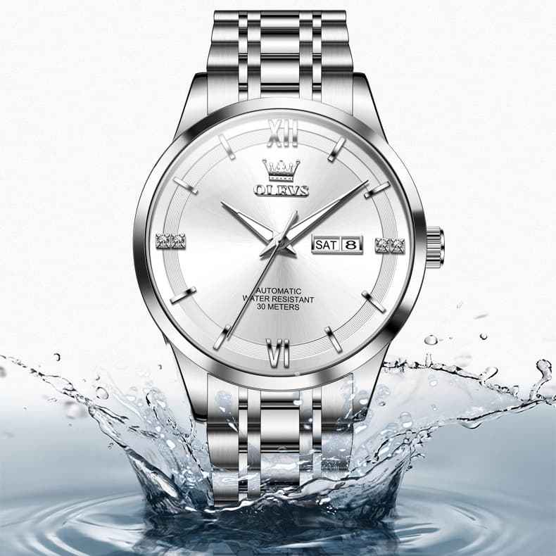 "The Executive" Classic Automatic Watch | Day-Date & Flat Crystal