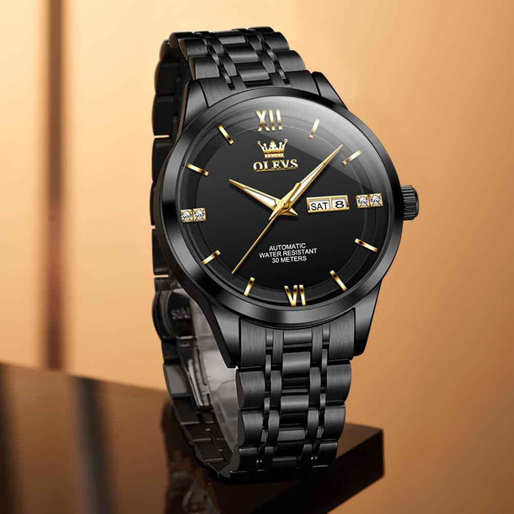 "The Executive" Classic Automatic Watch | Day-Date & Flat Crystal