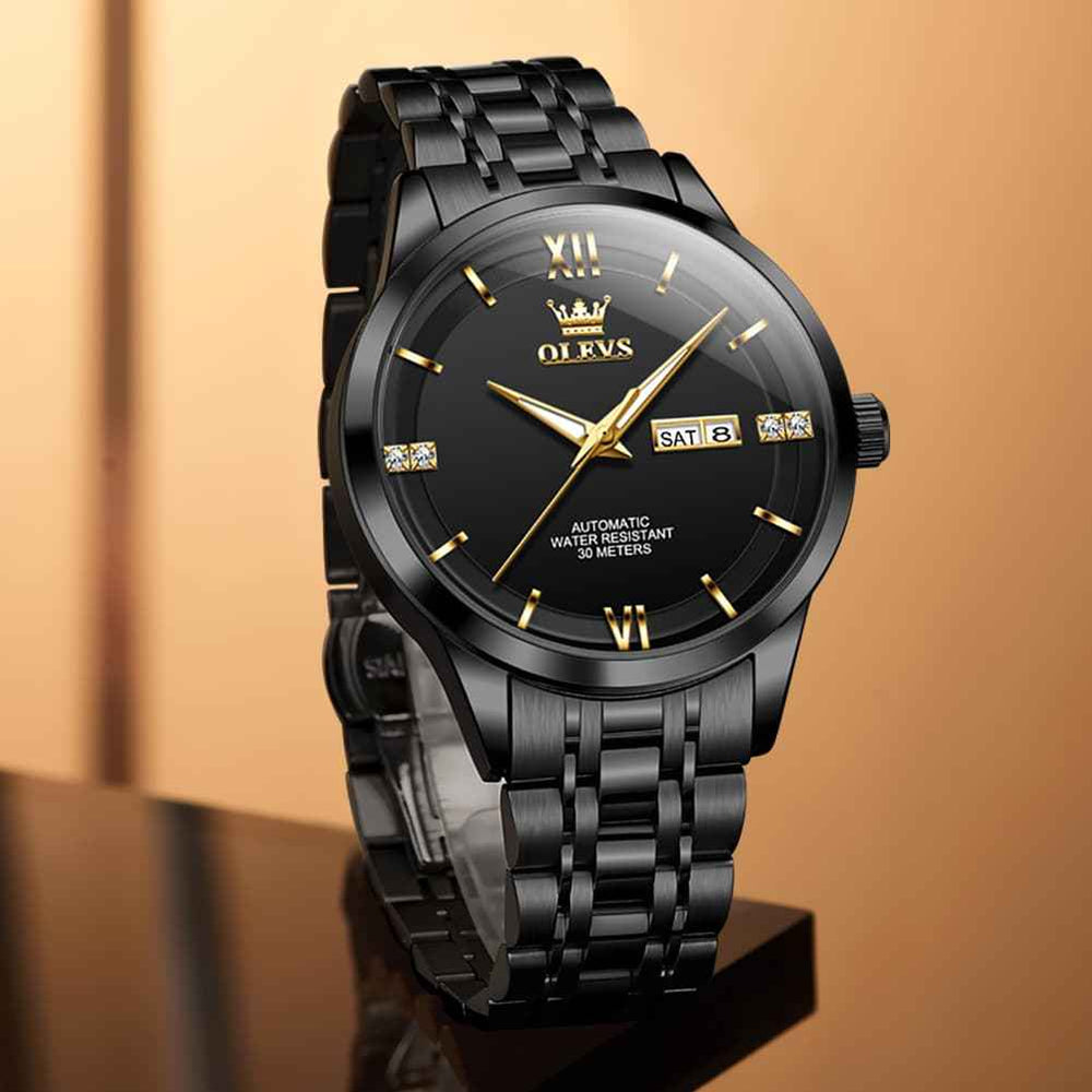 "The Executive" Classic Automatic Watch | Day-Date & Flat Crystal