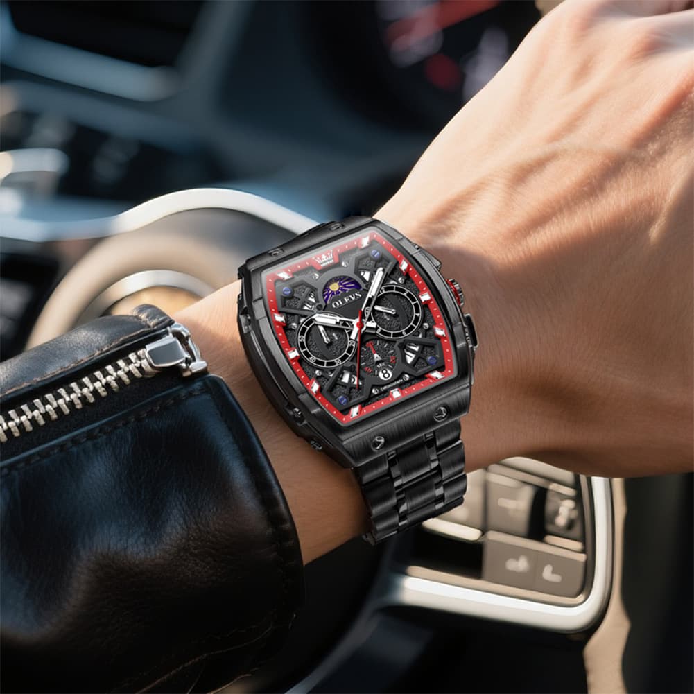 OLEVS The Maverick Tonneau Chronograph Watch