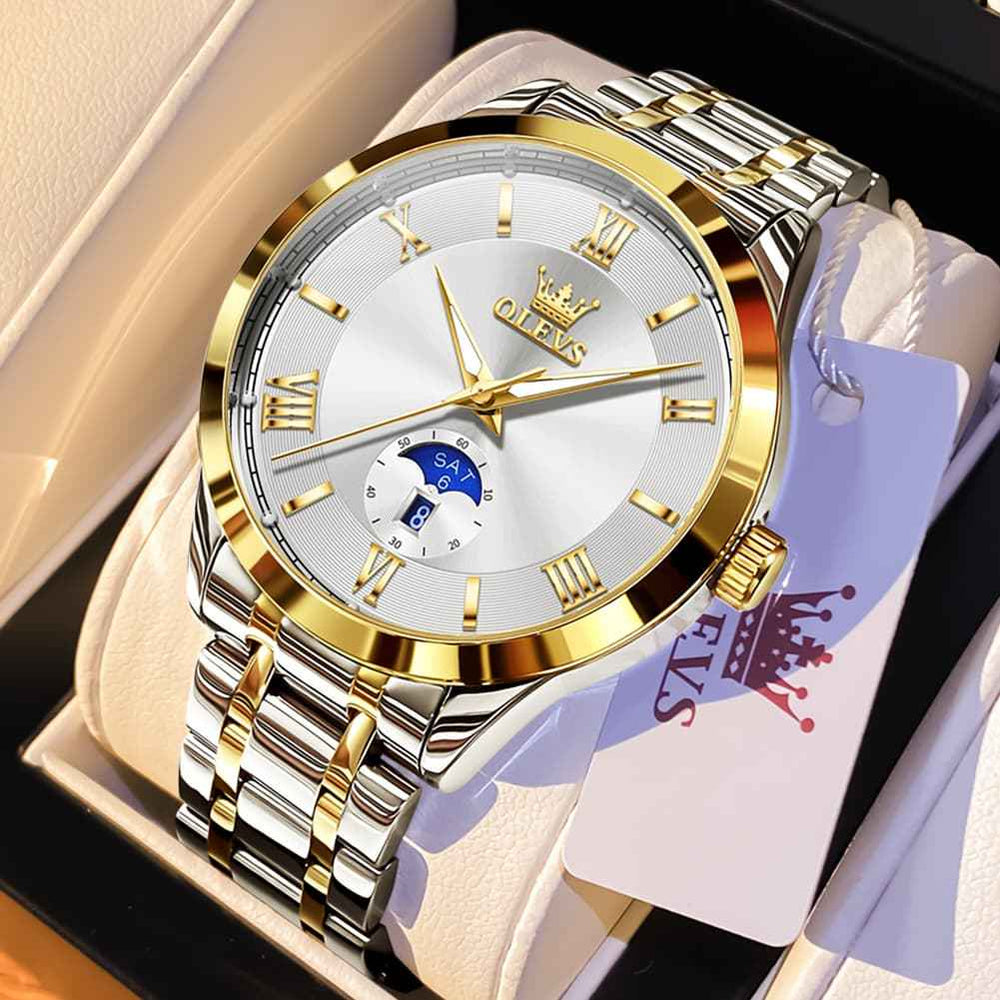 The Premier Business Quartz Watch | Sun & Moon Day-Date