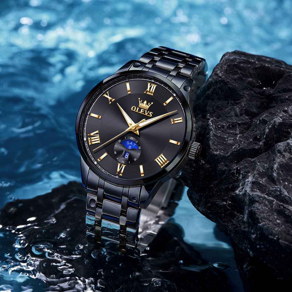 The Premier Business Quartz Watch | Sun & Moon Day-Date