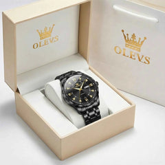 "The Prestige" Diamond Automatic Watch | High-Definition Flat Glass & Day-Date