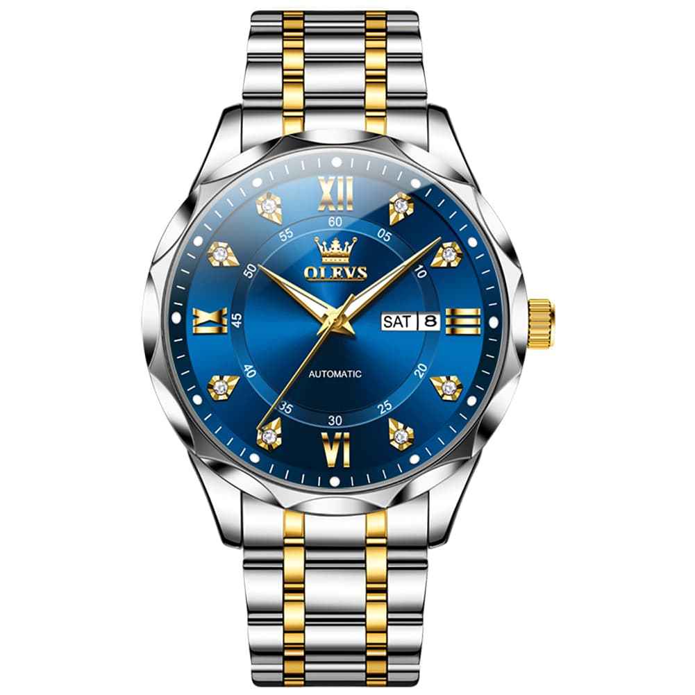 "The Prestige" Diamond Automatic Watch | High-Definition Flat Glass & Day-Date