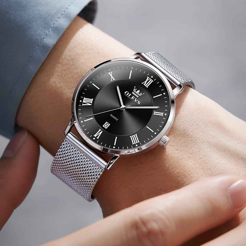 "The Slimline" Ultra-Thin Minimalist Mesh Watch | 8mm Profile