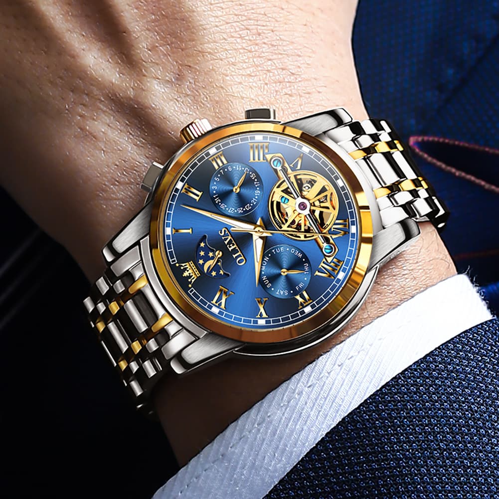 OLEVS "The Sovereign" Grand Complication Automatic Watch | Day-Date & Moon Phase