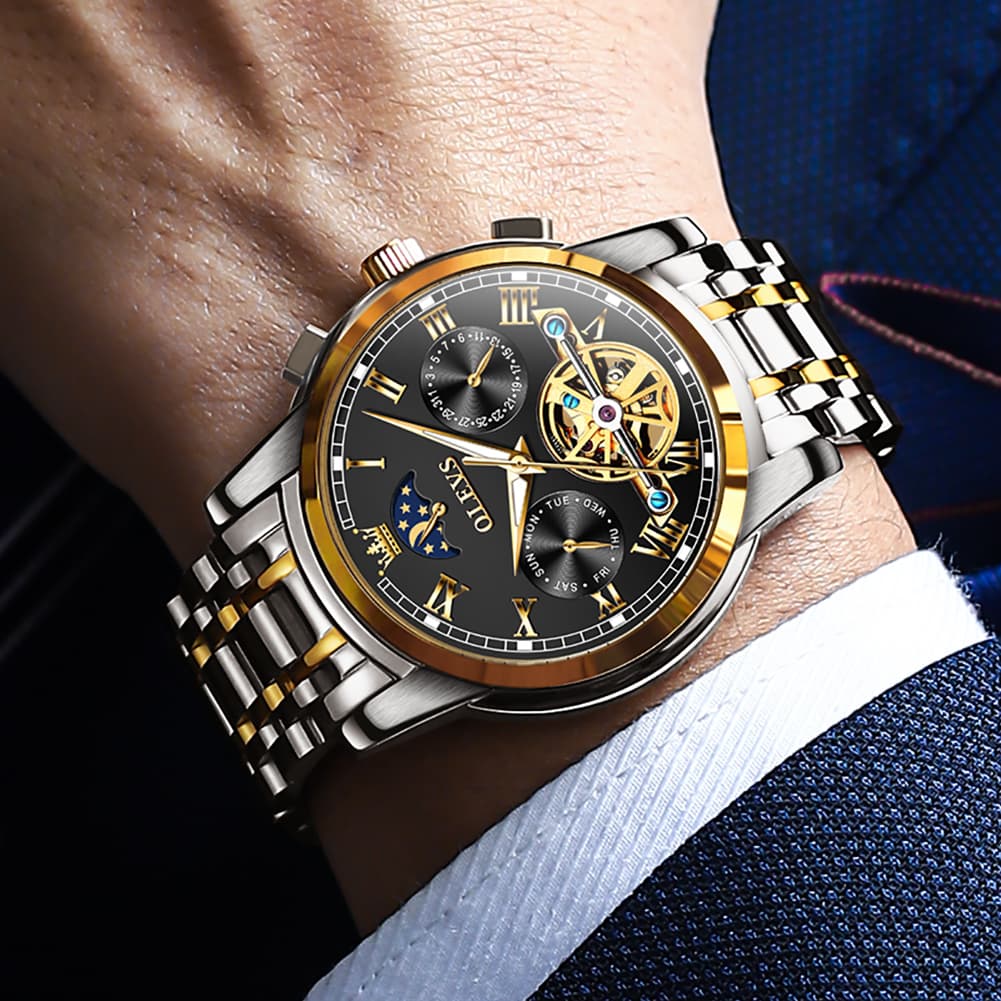 OLEVS "The Sovereign" Grand Complication Automatic Watch | Day-Date & Moon Phase