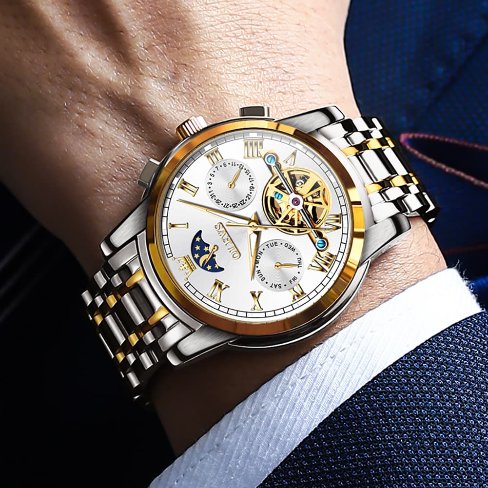 OLEVS "The Sovereign" Grand Complication Automatic Watch | Day-Date & Moon Phase