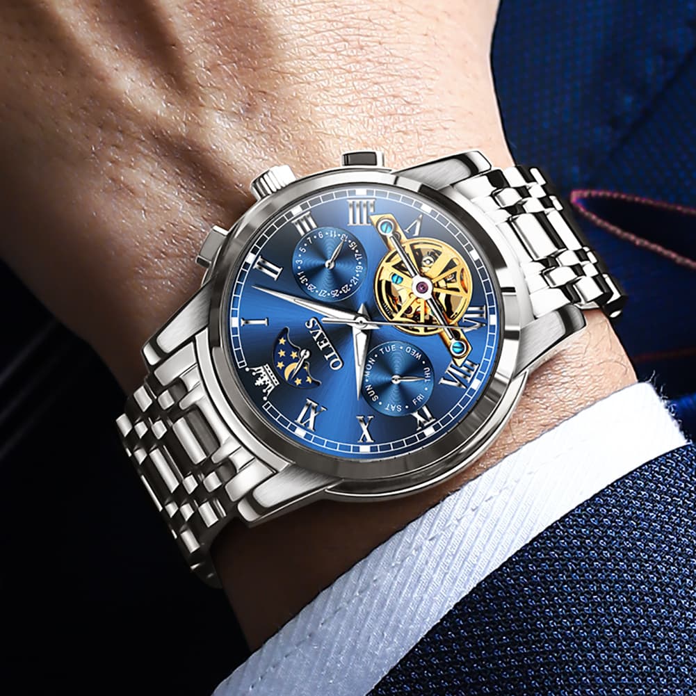 OLEVS "The Sovereign" Grand Complication Automatic Watch | Day-Date & Moon Phase