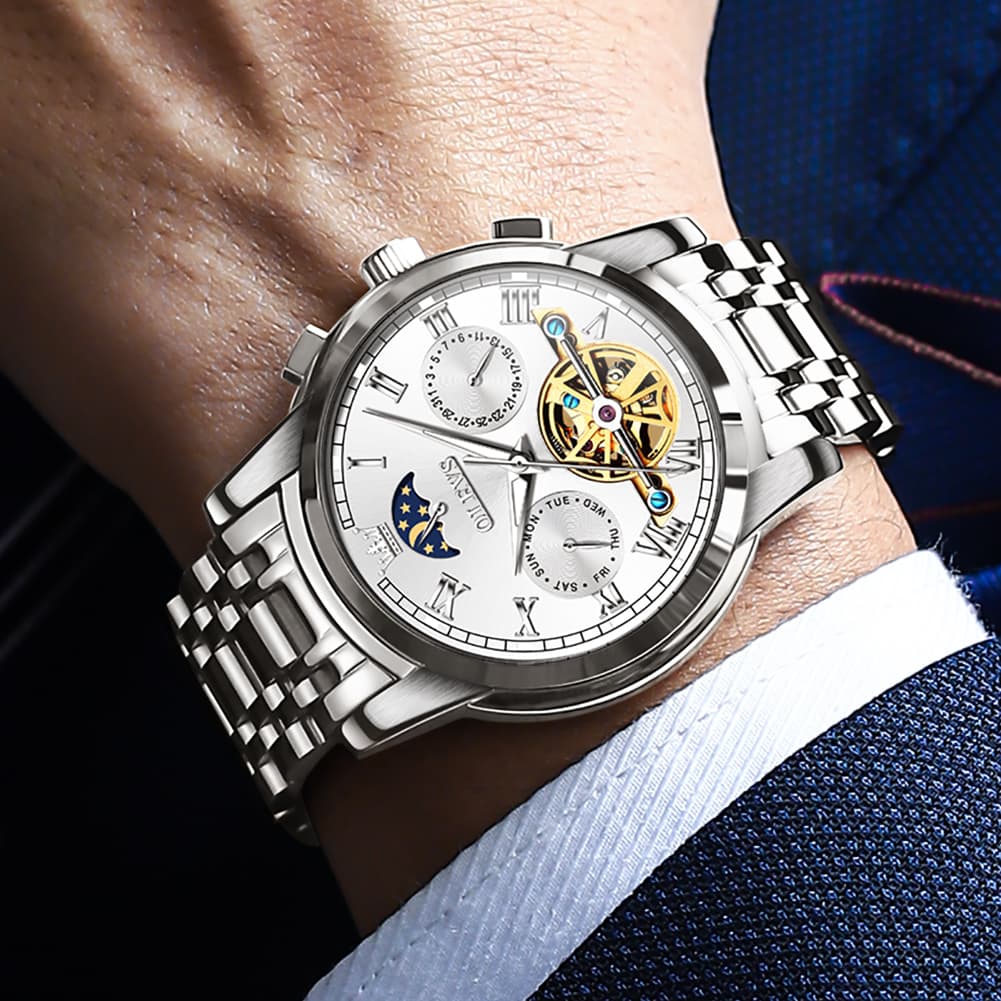 OLEVS "The Sovereign" Grand Complication Automatic Watch | Day-Date & Moon Phase