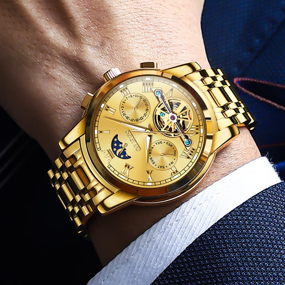 OLEVS "The Sovereign" Grand Complication Automatic Watch | Day-Date & Moon Phase