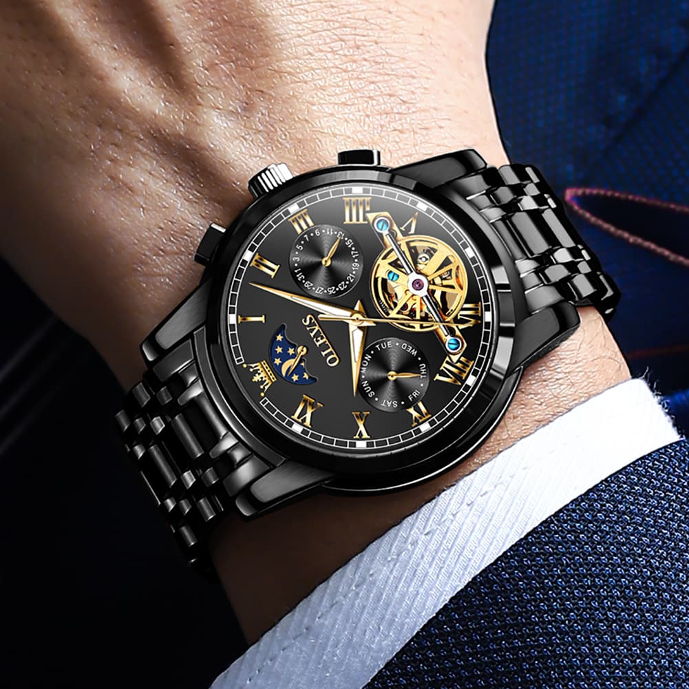 OLEVS "The Sovereign" Grand Complication Automatic Watch | Day-Date & Moon Phase