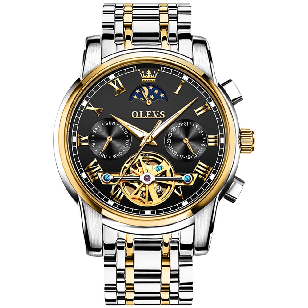 OLEVS "The Sovereign" Grand Complication Automatic Watch | Day-Date & Moon Phase