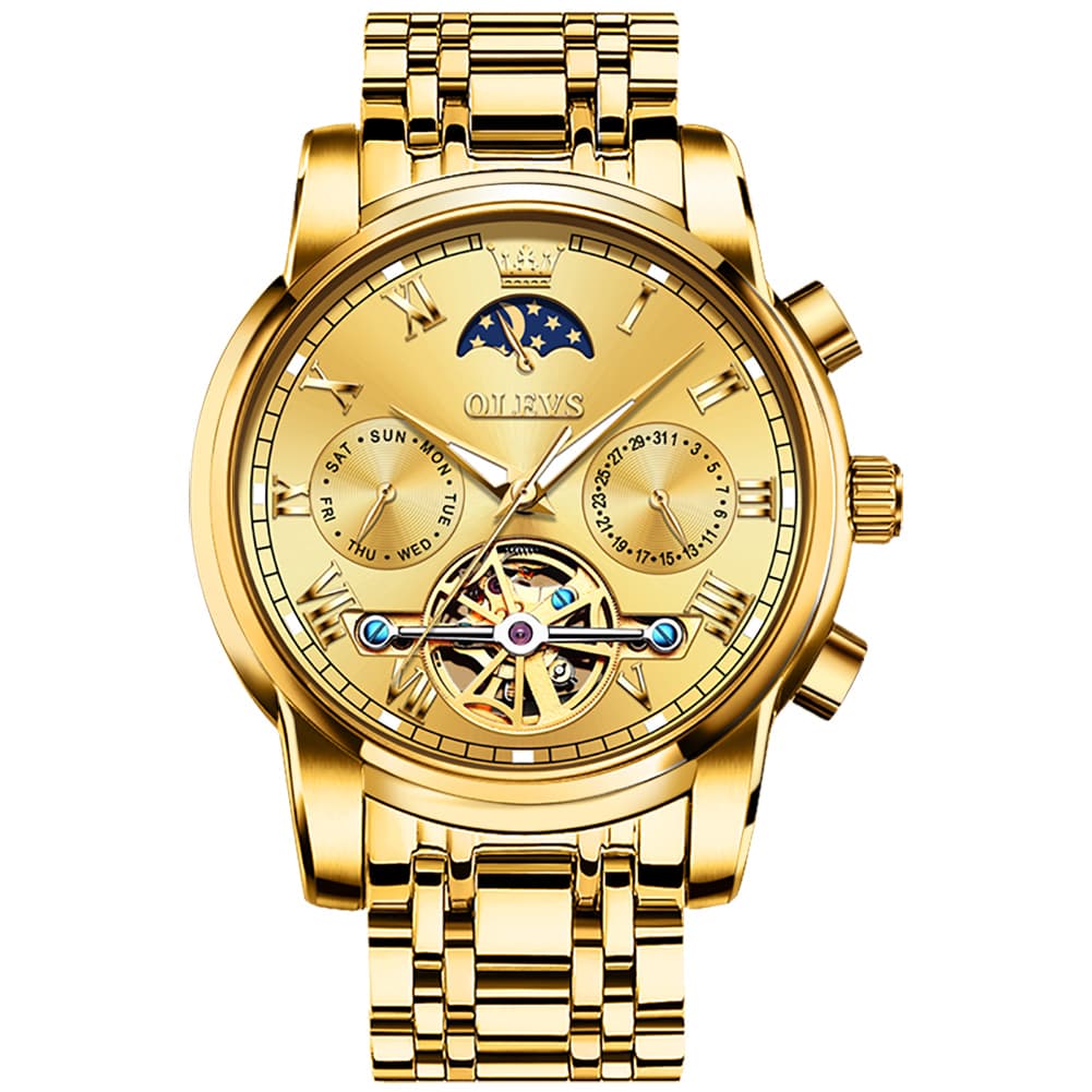 OLEVS "The Sovereign" Grand Complication Automatic Watch | Day-Date & Moon Phase