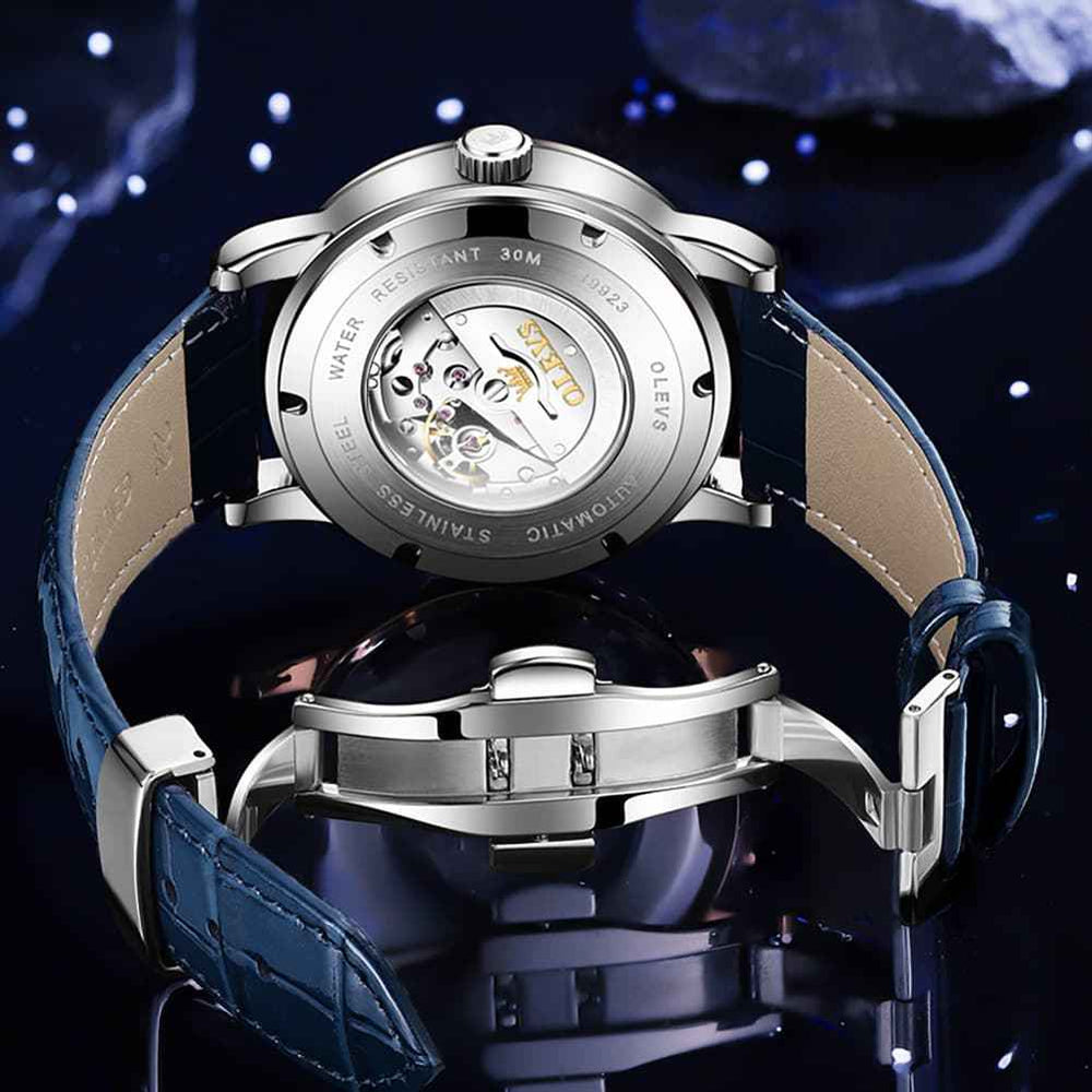 "The Starlight" Rotating Galaxy Automatic Watch | Crystal Bezel & Luminous Sky