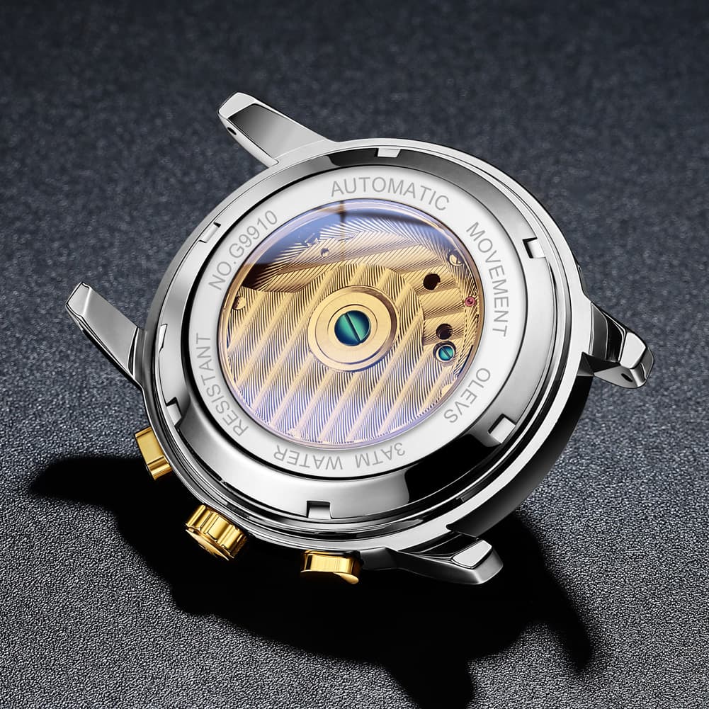 OLEVS "The Statesman" Triple Calendar Automatic Watch | Big Date & Month Display