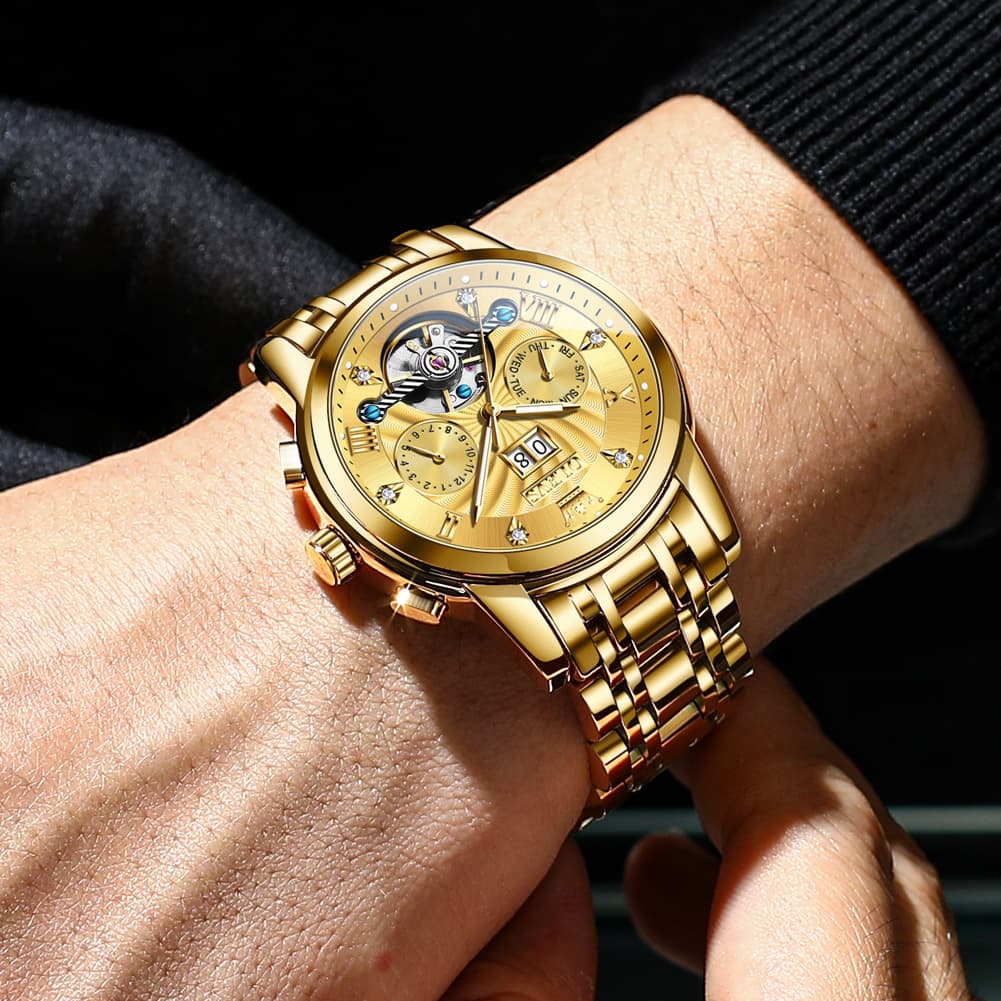 OLEVS "The Statesman" Triple Calendar Automatic Watch | Big Date & Month Display