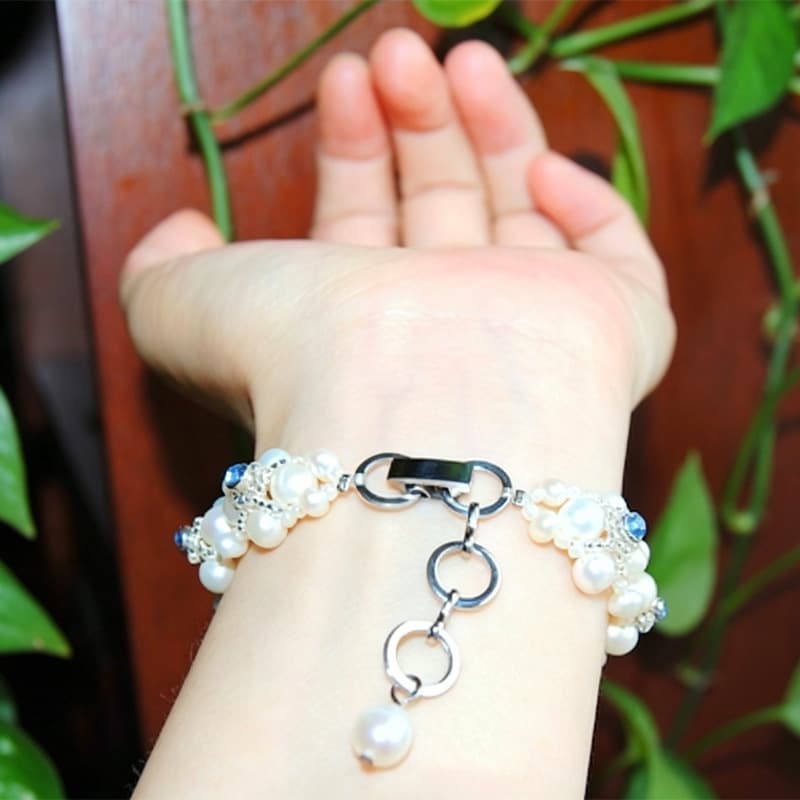 The Aphrodite Pearl Watch Handwoven Genuine Freshwater Pearl Timepiece
