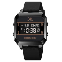 OLEVS 1103 Square Digital Streetwear Sport Watch for Men - AllBlack Watch | Olevs Watch Store