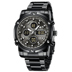 OLEVS 1106 Heavy Duty Dual Display Chronograph Watch for Men - All Black Watch | Olevs Watch Store
