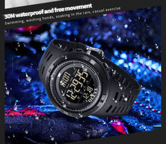 OLEVS 1109 Tactical Digital Sport Watch for Men - All Black Watch | Olevs Watch Store
