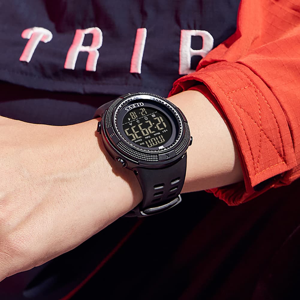 OLEVS 1109 Tactical Digital Sport Watch for Men - All Black Watch | Olevs Watch Store