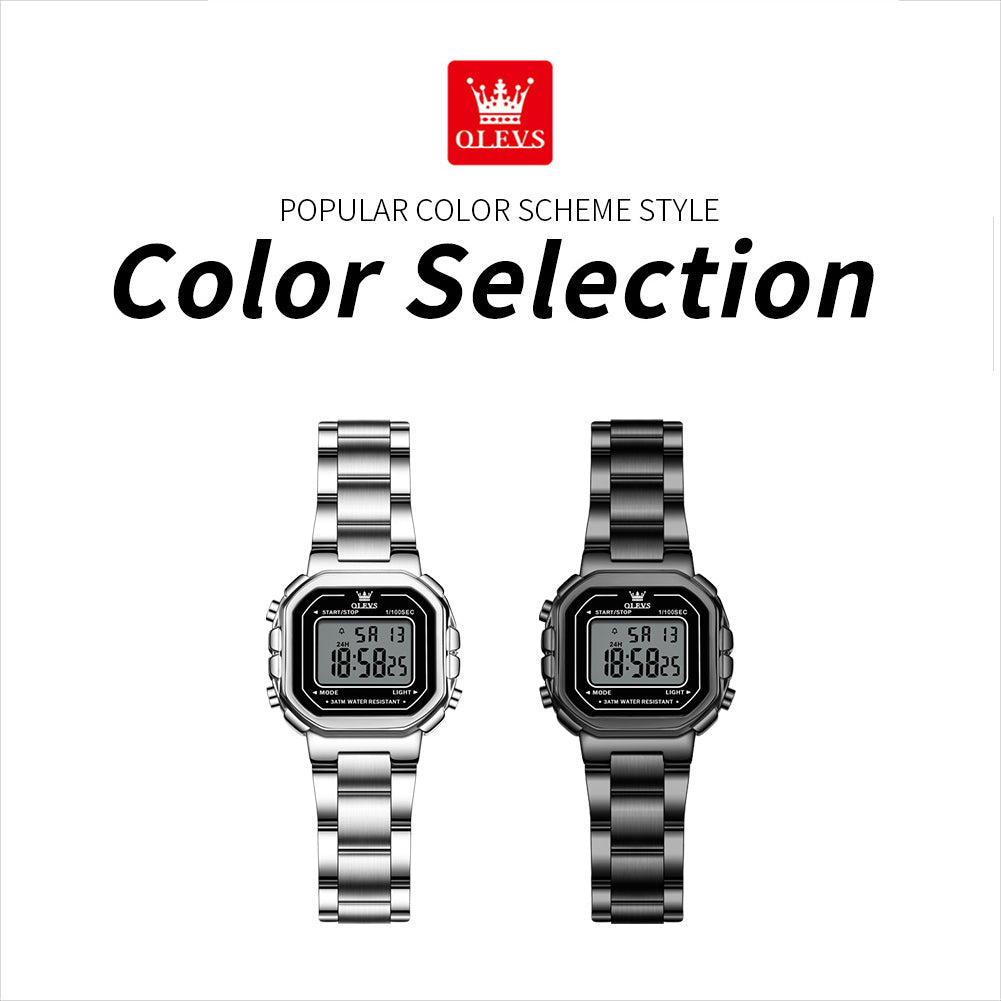 silver black and all black color comparison - OLEVS 1111