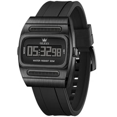 Black digital watch angled view - OLEVS 1125