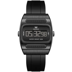 Black case and silicone strap front - OLEVS 1125