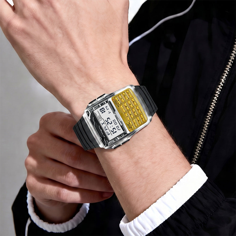retro digital calculator watch view 22 - OLEVS 1126