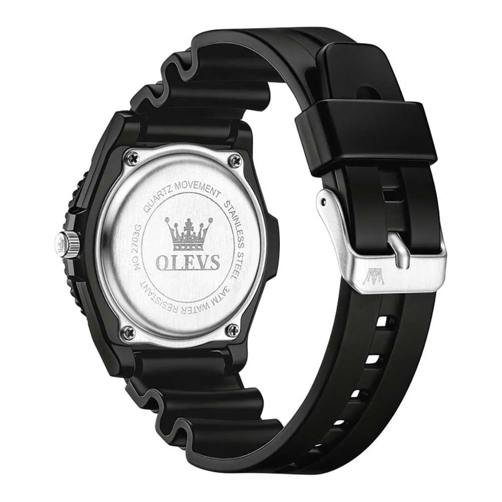 OLEVS 2703 Ultra Light Casual Sport Watch for Men Women - All Black Watch | Olevs Watch Store