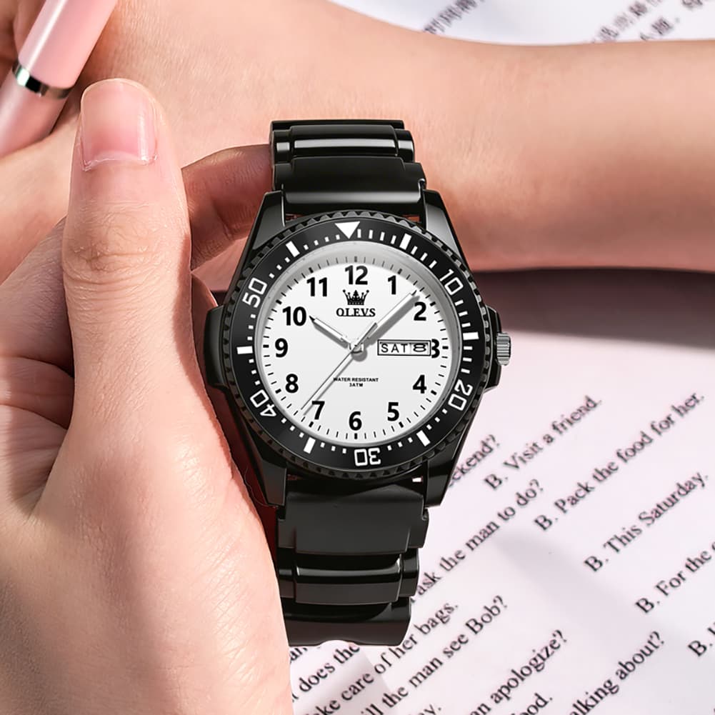 OLEVS 2703 Ultra Light Casual Sport Watch for Men Women - All Black Watch | Olevs Watch Store