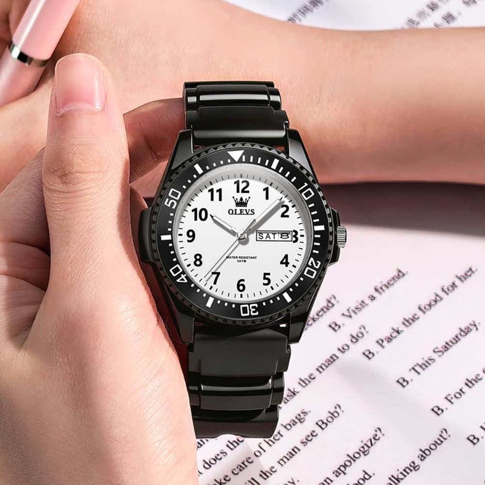 OLEVS 2703 Ultra Light Casual Sport Watch for Men Women - All Black Watch | Olevs Watch Store