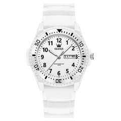 OLEVS 2703 Ultra Light Casual Sport Watch for Men Women - All White Watch | Olevs Watch Store