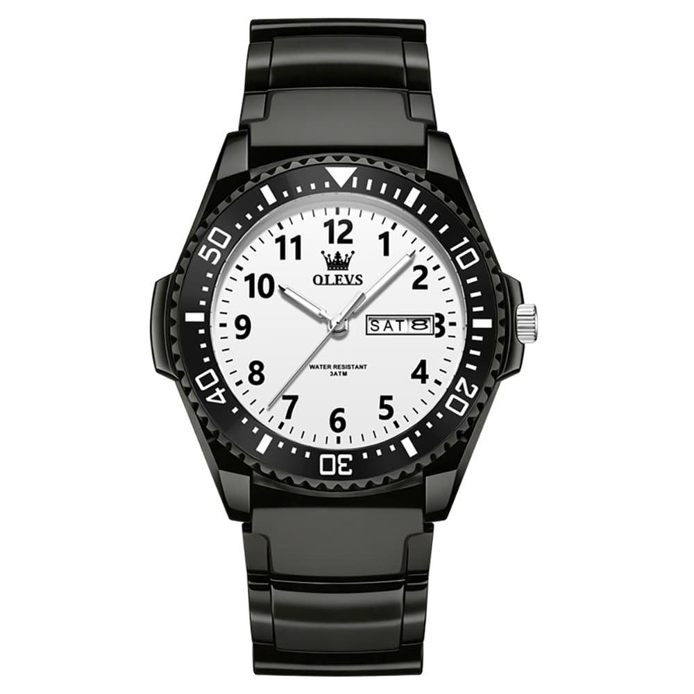 OLEVS 2703 Ultra Light Casual Sport Watch for Men Women - Black White Watch | Olevs Watch Store