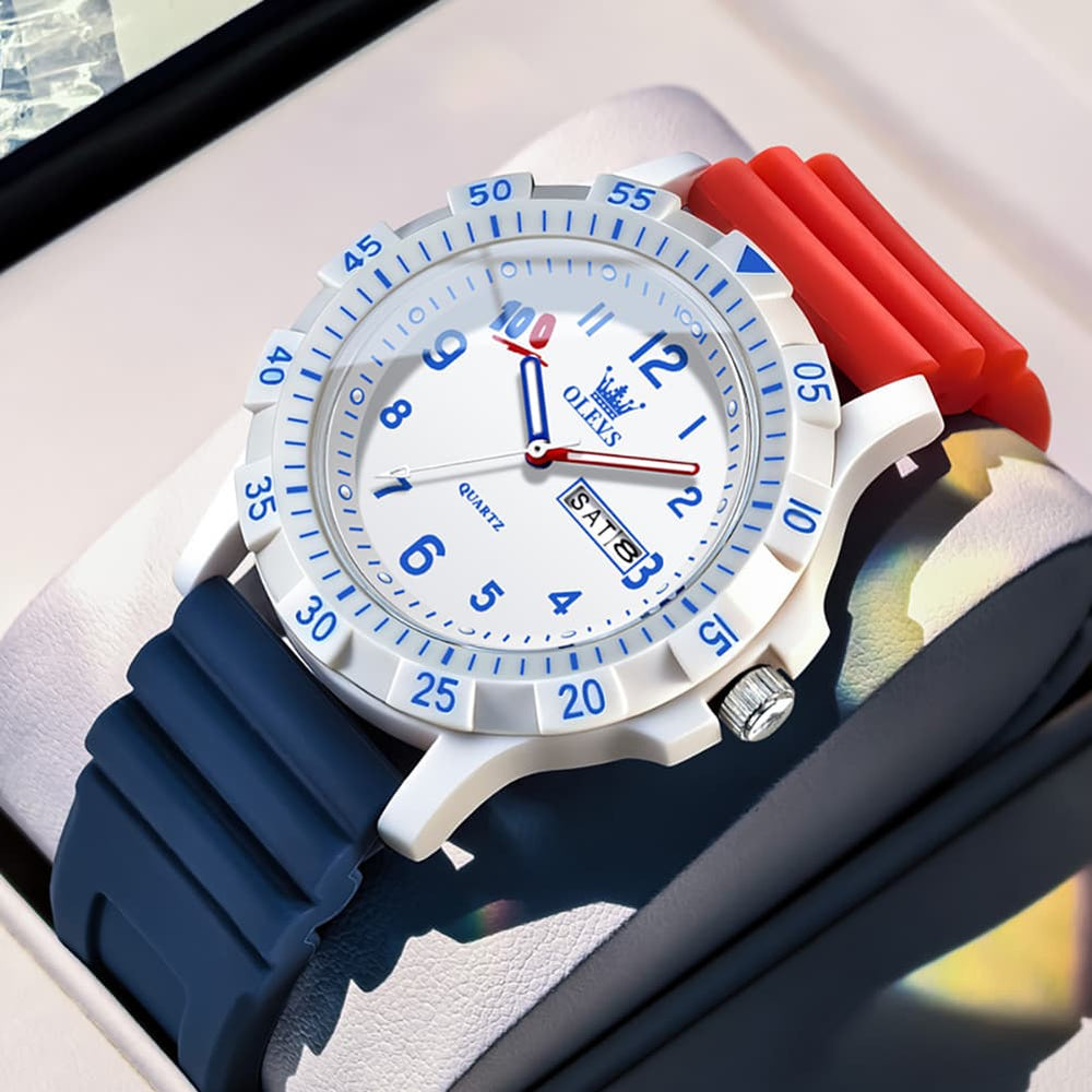 OLEVS 2705 Campus Good Luck Sport Watch for Youth Students - Patriot Blue Watch | Olevs Watch Store