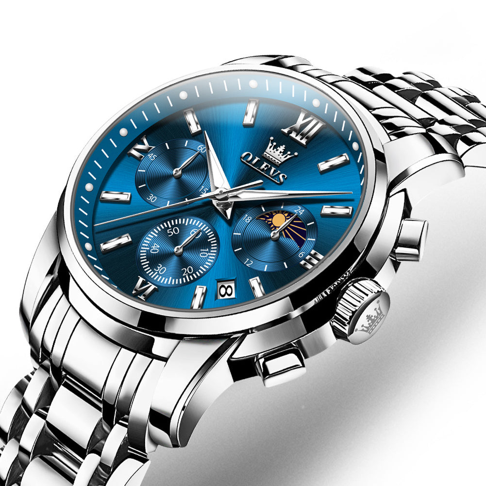 multifunction chronograph watch detail - OLEVS 2718