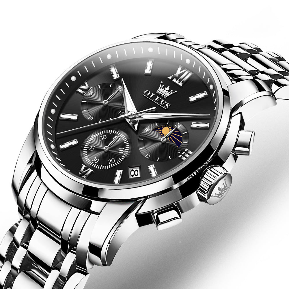 stainless steel chronograph watch - OLEVS 2718