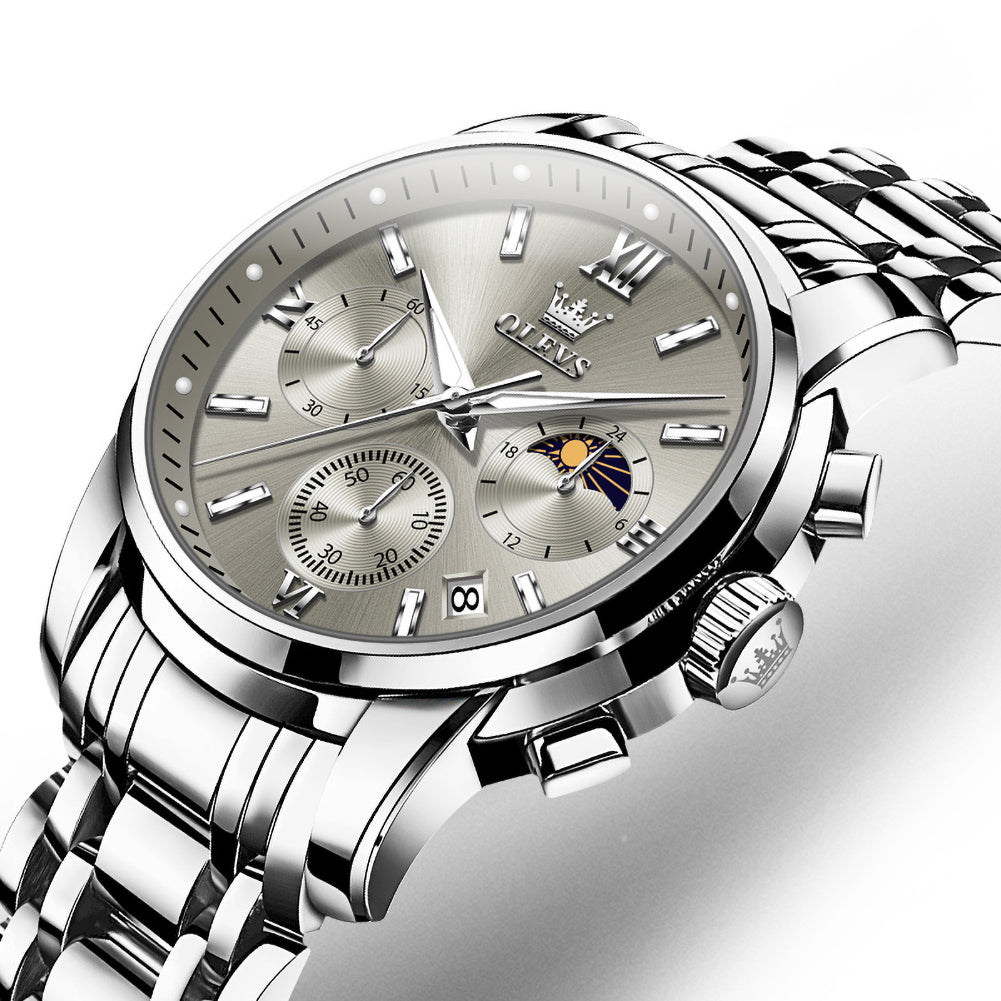 luminous quartz watch product view - OLEVS 2718