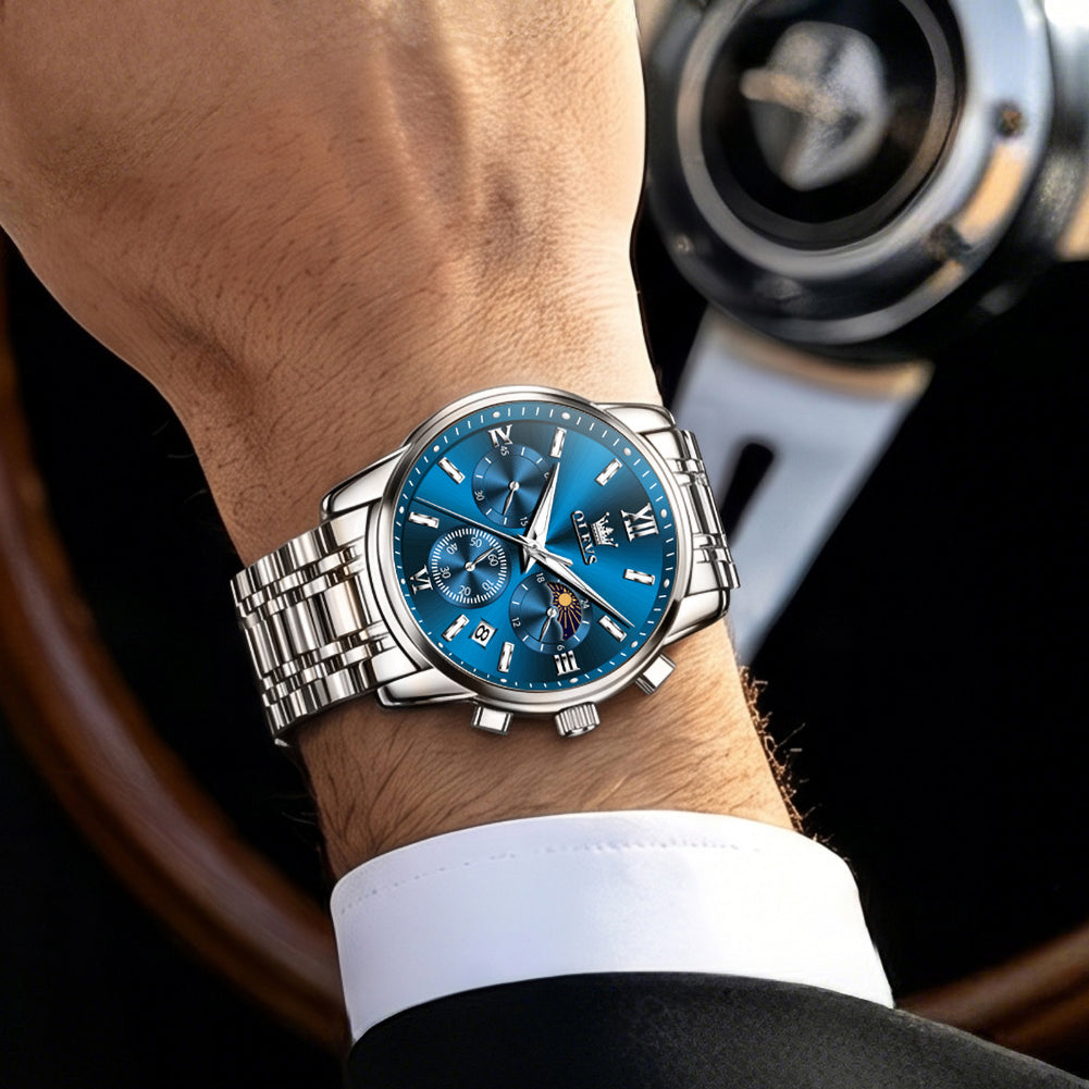 luminous chronograph watch lifestyle - OLEVS 2718
