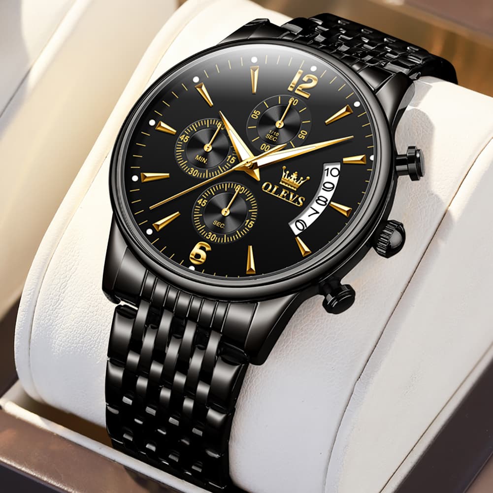 OLEVS 2867 Ultra Slim Luxury Dress Chronograph Watch for Men - Two-Tone White Watch | Olevs Watch Store