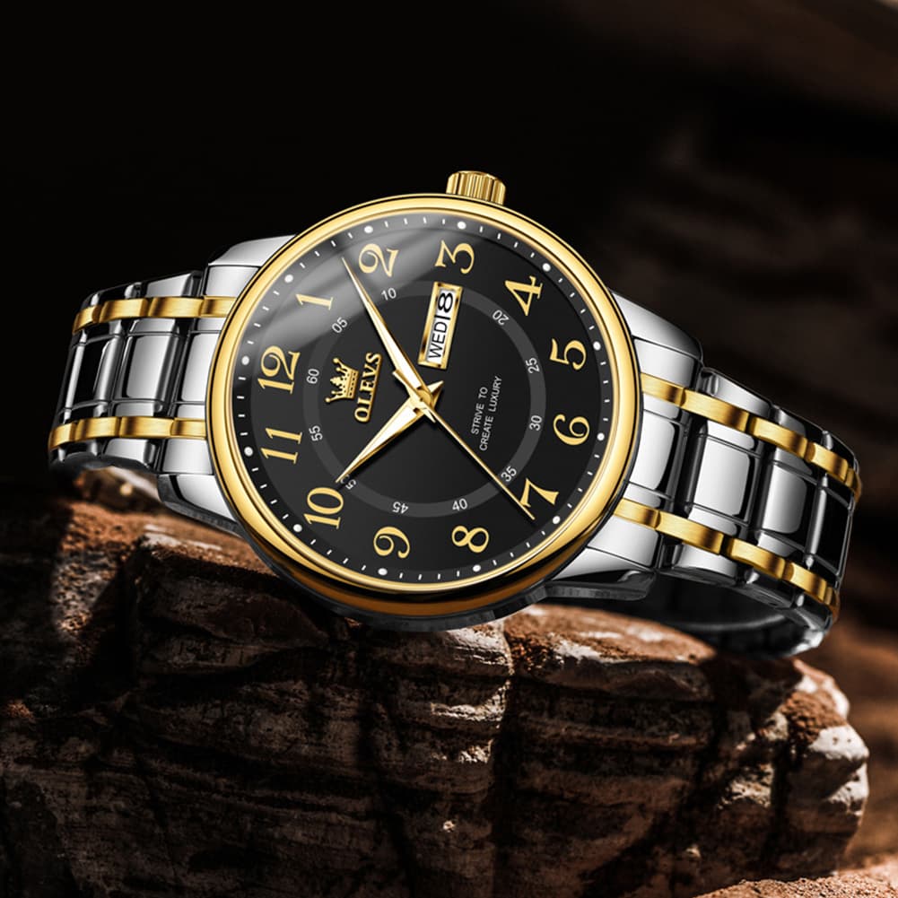 OLEVS 2891 Classic Digital Dial Couples Watch for Men Women - All Gold Watch | Olevs Watch Store
