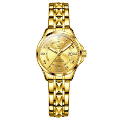 OLEVS 2910 Diamond Day Date Couples Watch Set Men Women - All Gold Watch | Olevs Watch Store