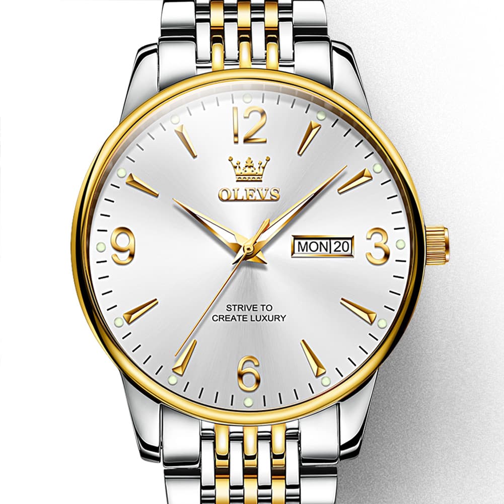 OLEVS 2928 Classic Day Date Mechanical Watch for Men - All Gold Watch | Olevs Watch Store