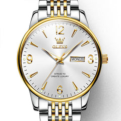 OLEVS 2928 Classic Day Date Mechanical Watch for Men - All Gold Watch | Olevs Watch Store