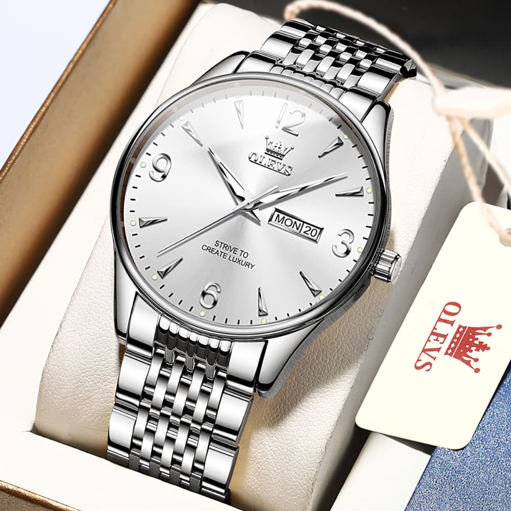 OLEVS 2928 Classic Day Date Mechanical Watch for Men - All Gold Watch | Olevs Watch Store