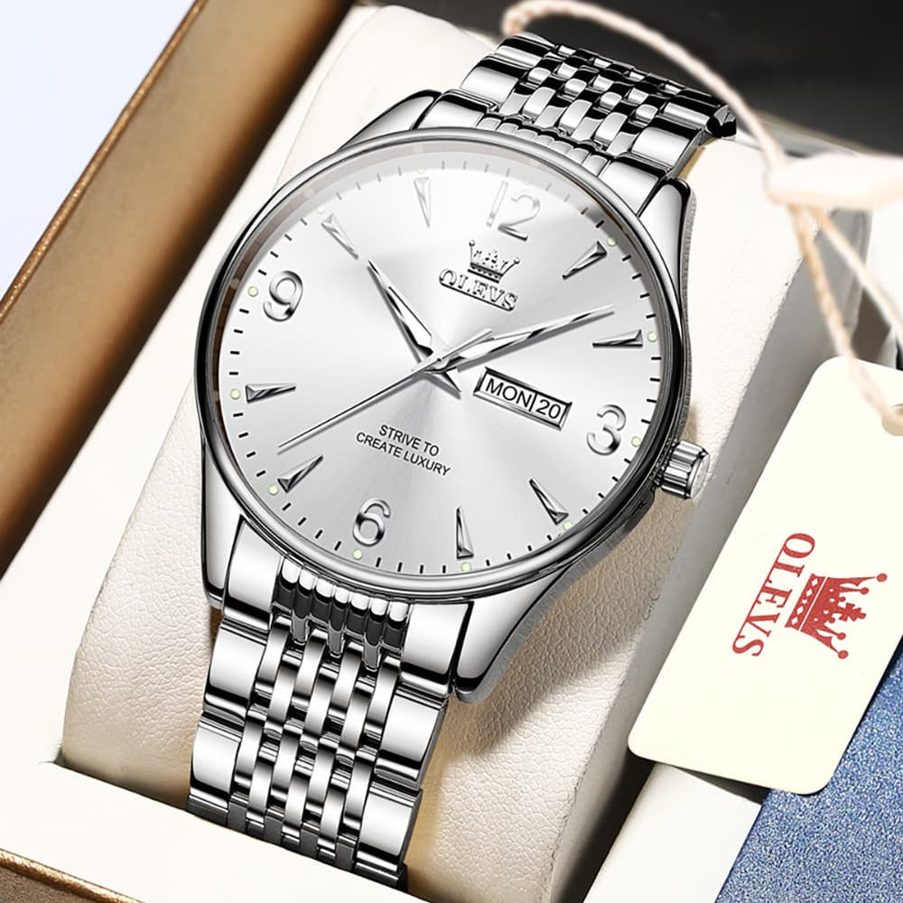 OLEVS 2928 Classic Day Date Mechanical Watch for Men - All Gold Watch | Olevs Watch Store