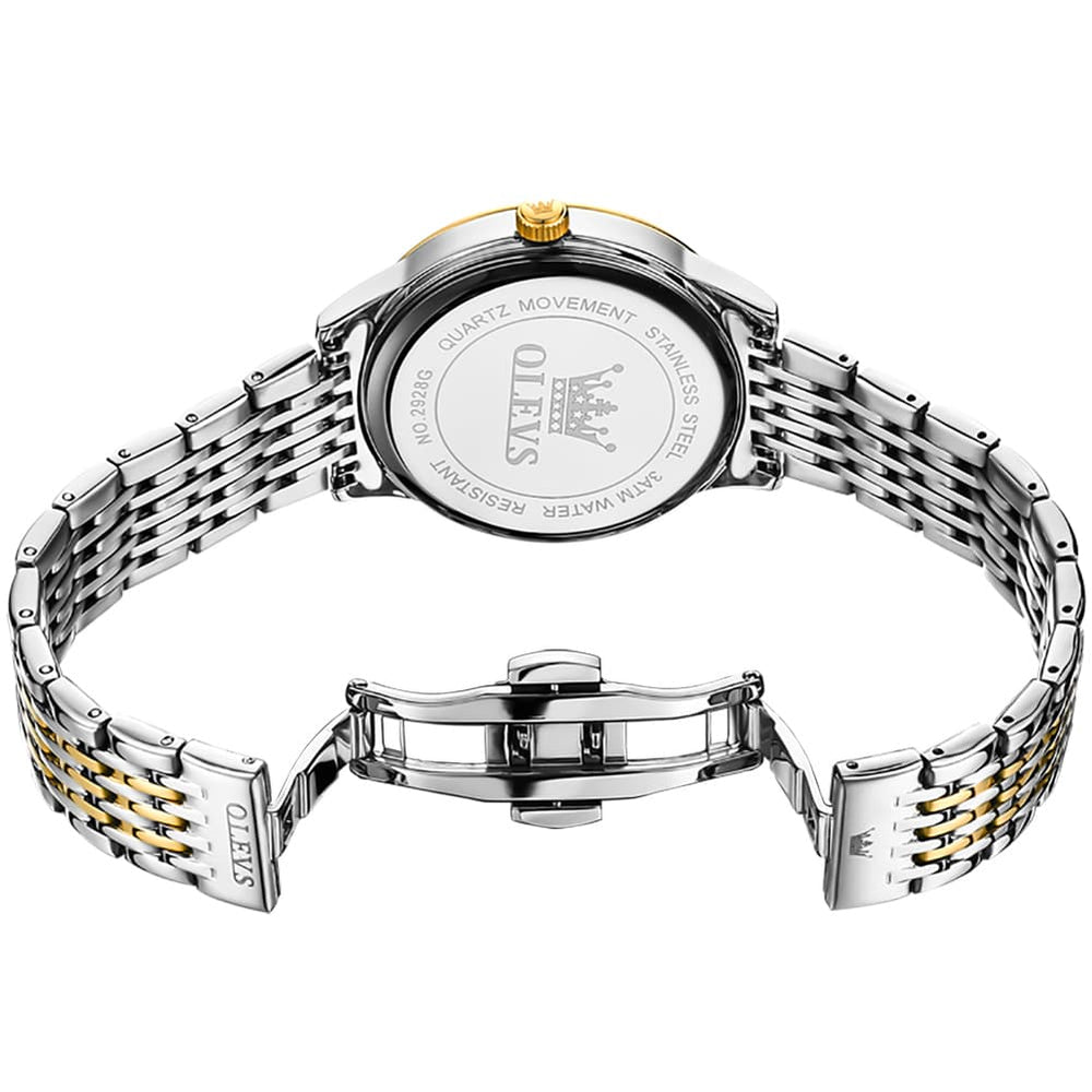 OLEVS 2929 Minimalist Day Date Quartz Watch for Men - All Silver Watch | Olevs Watch Store
