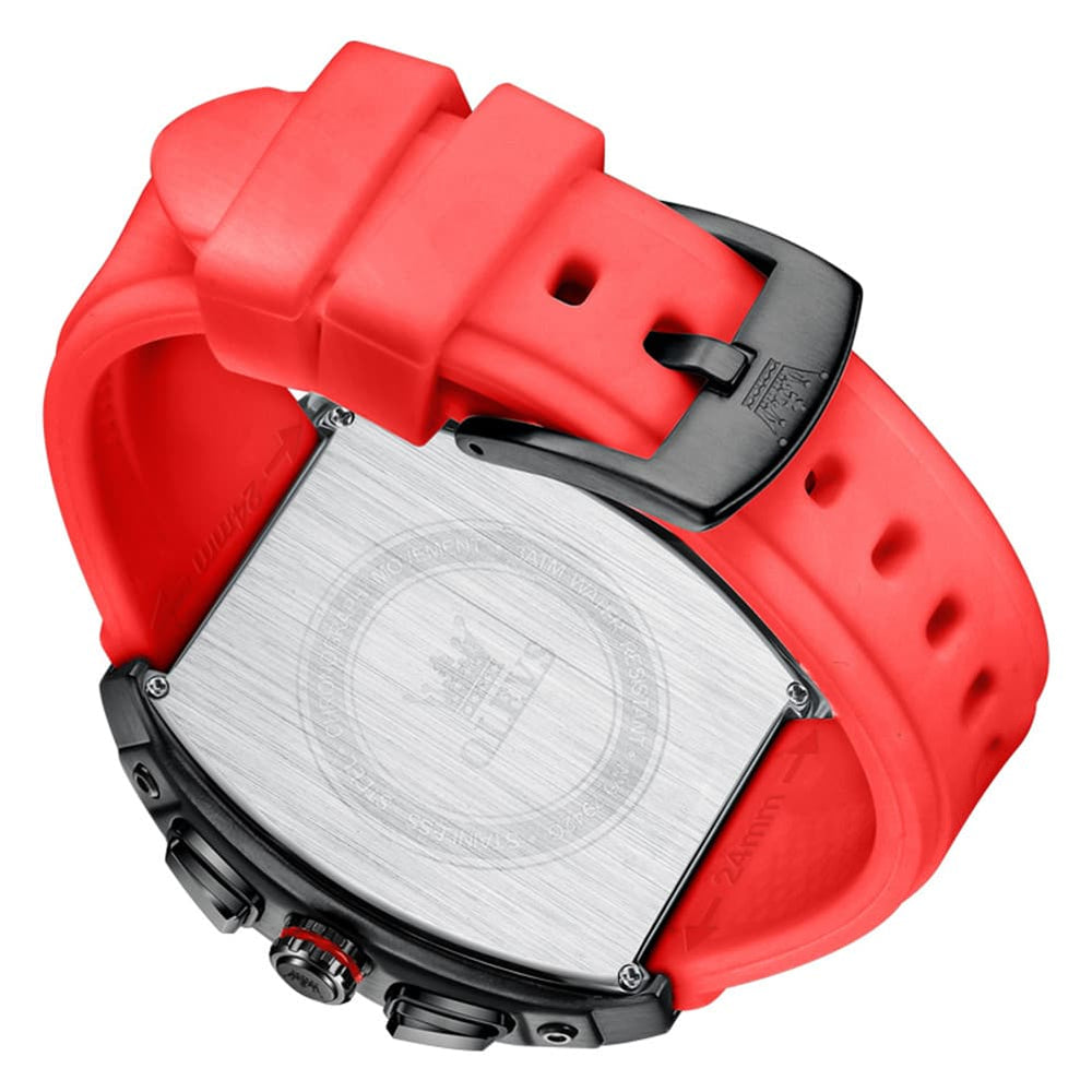 OLEVS 2942 Tonneau Silicone Sports Quartz Watch for Men - All Blue Watch | Olevs Watch Store
